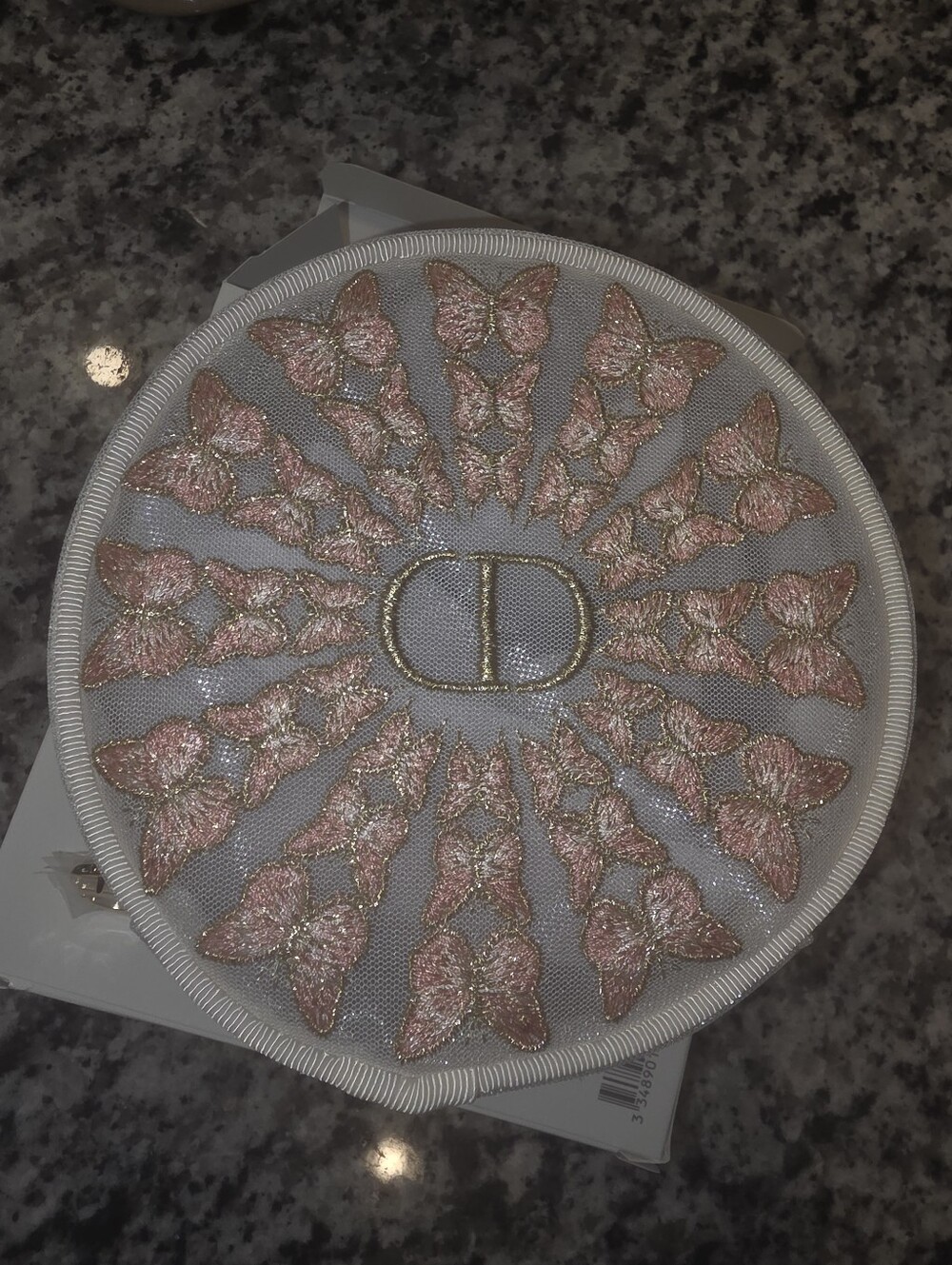 NEW DIOR Parfums Butterfly Embroidered Metallic Cosmetic Pouch! - Picture 9 of 13
